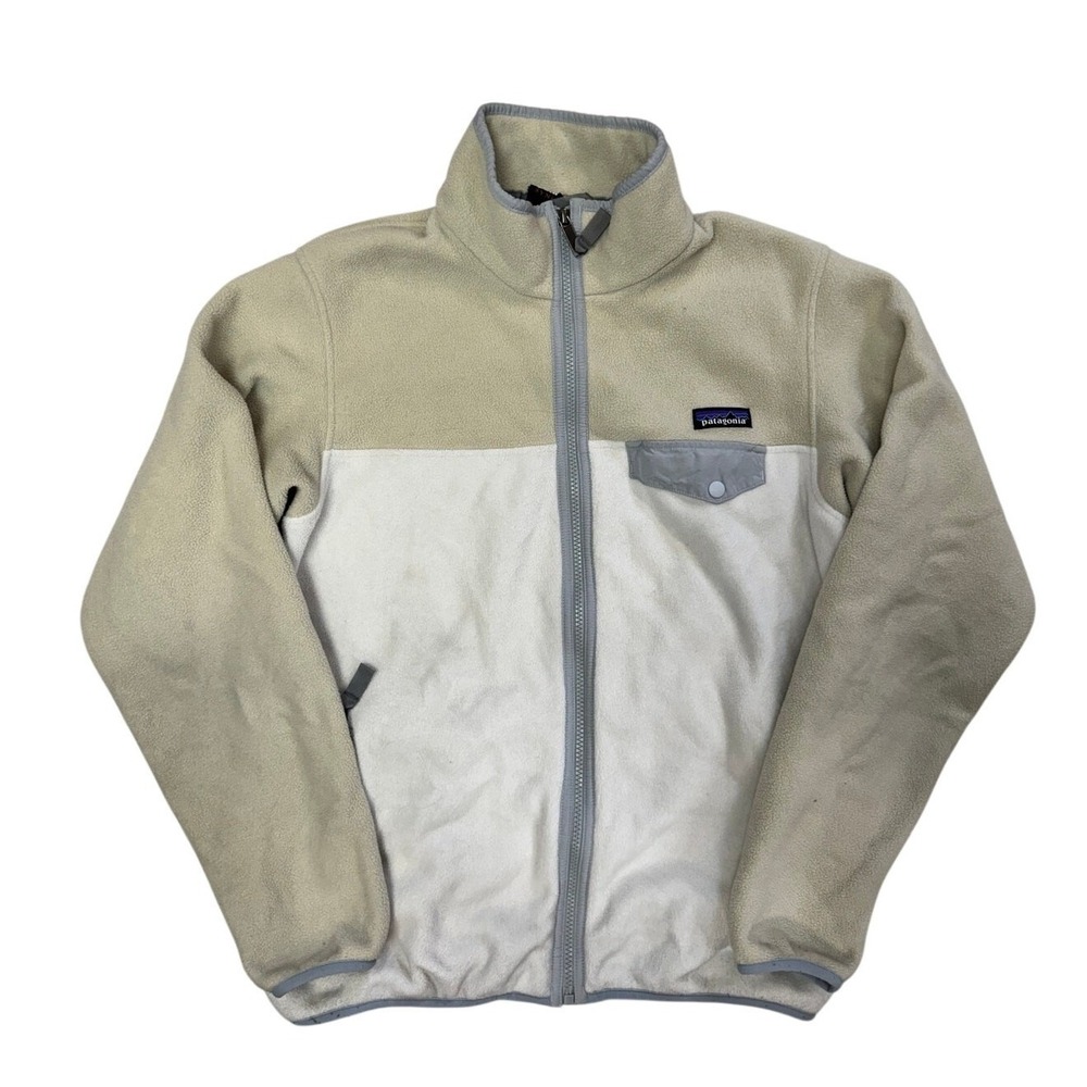 Patagonia Women's Lightweight Synchilla Snap-T Pullover Size‎ M Beige White
